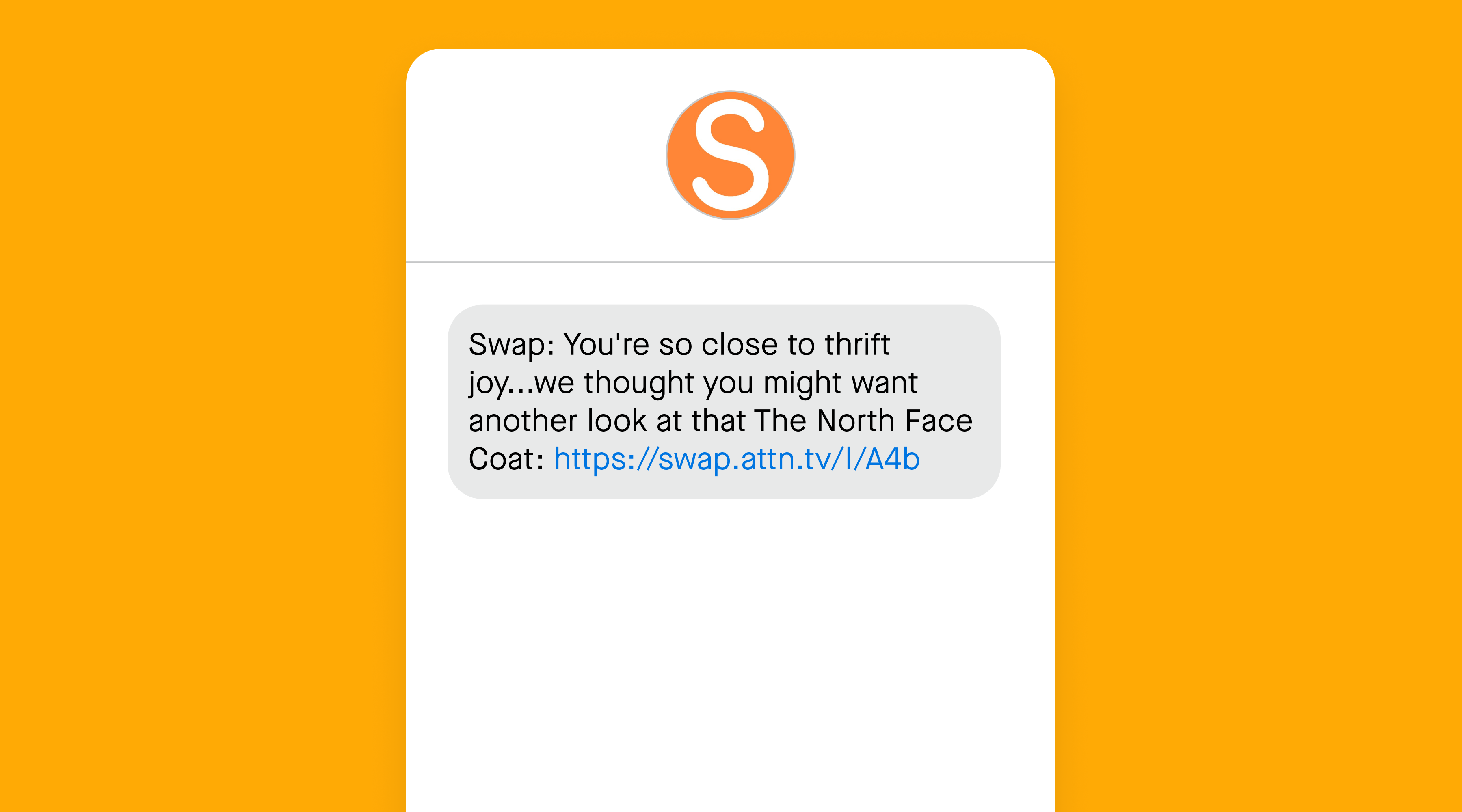 text message from Swap.com