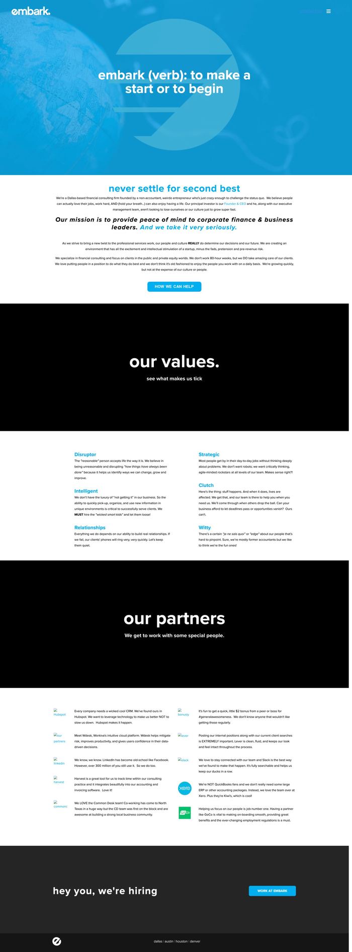 Embark existing about page, before redesign