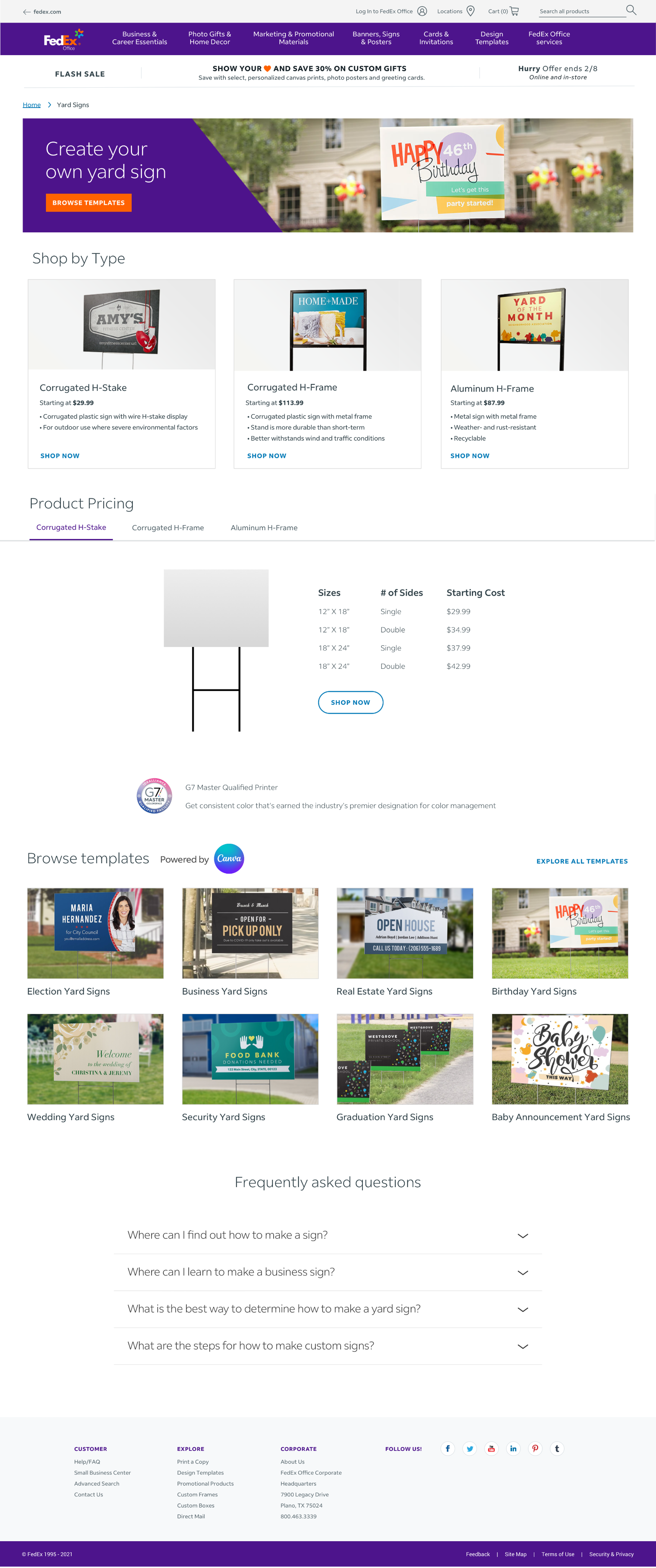 Full landing page concept