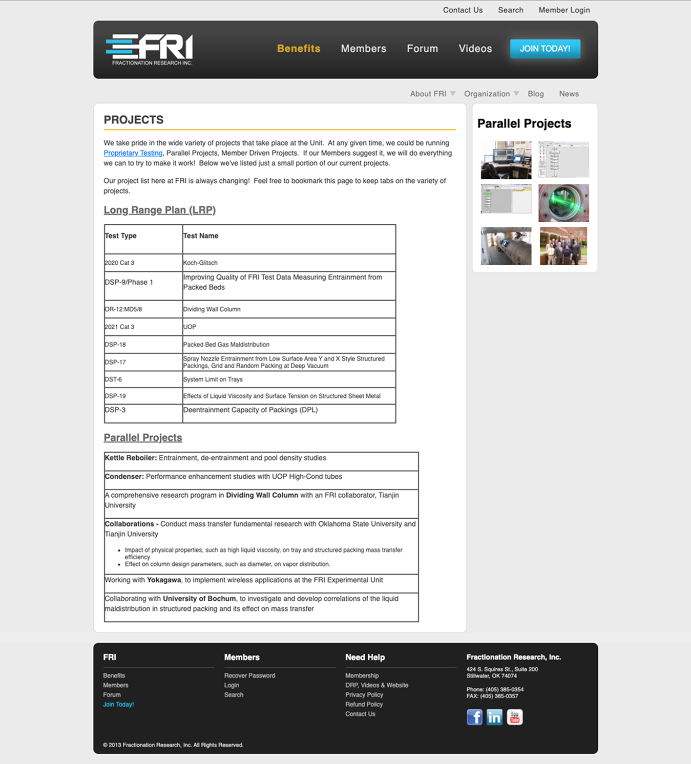 FRI legacy member portal interface