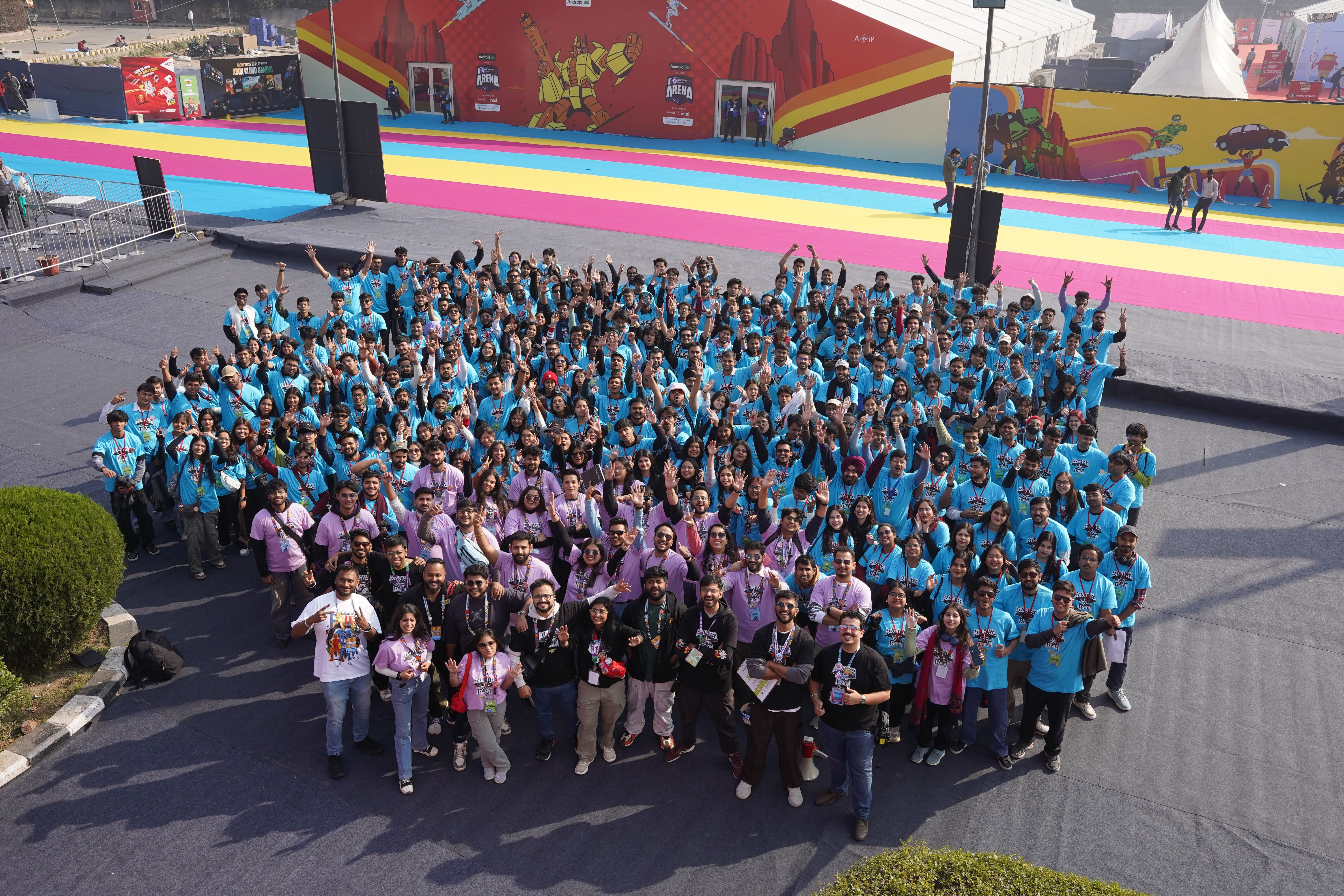 Volunteers celebrating together