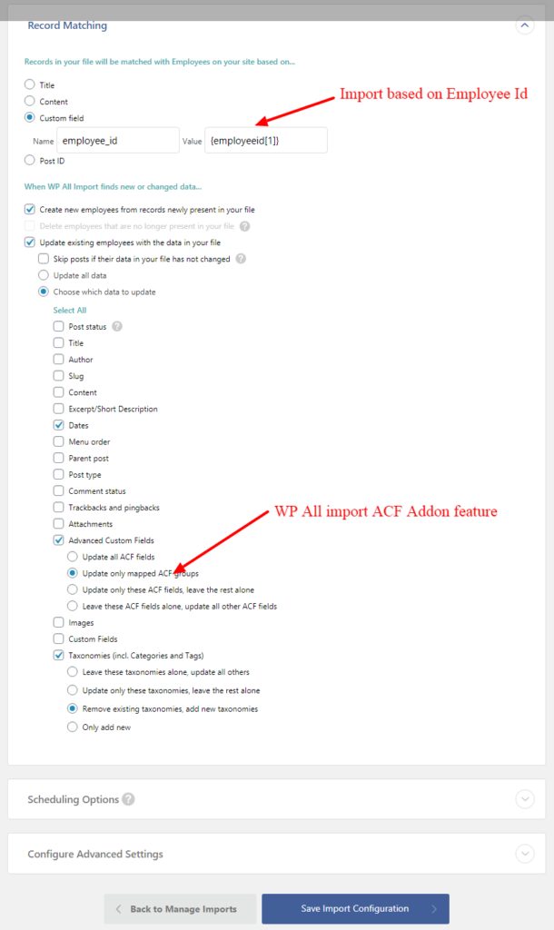 import record mapping