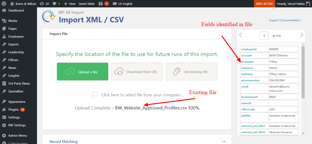 WP All Import Pro plugin field mapping