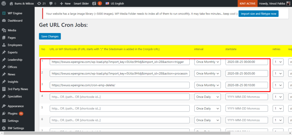 wordpress cron dashboard