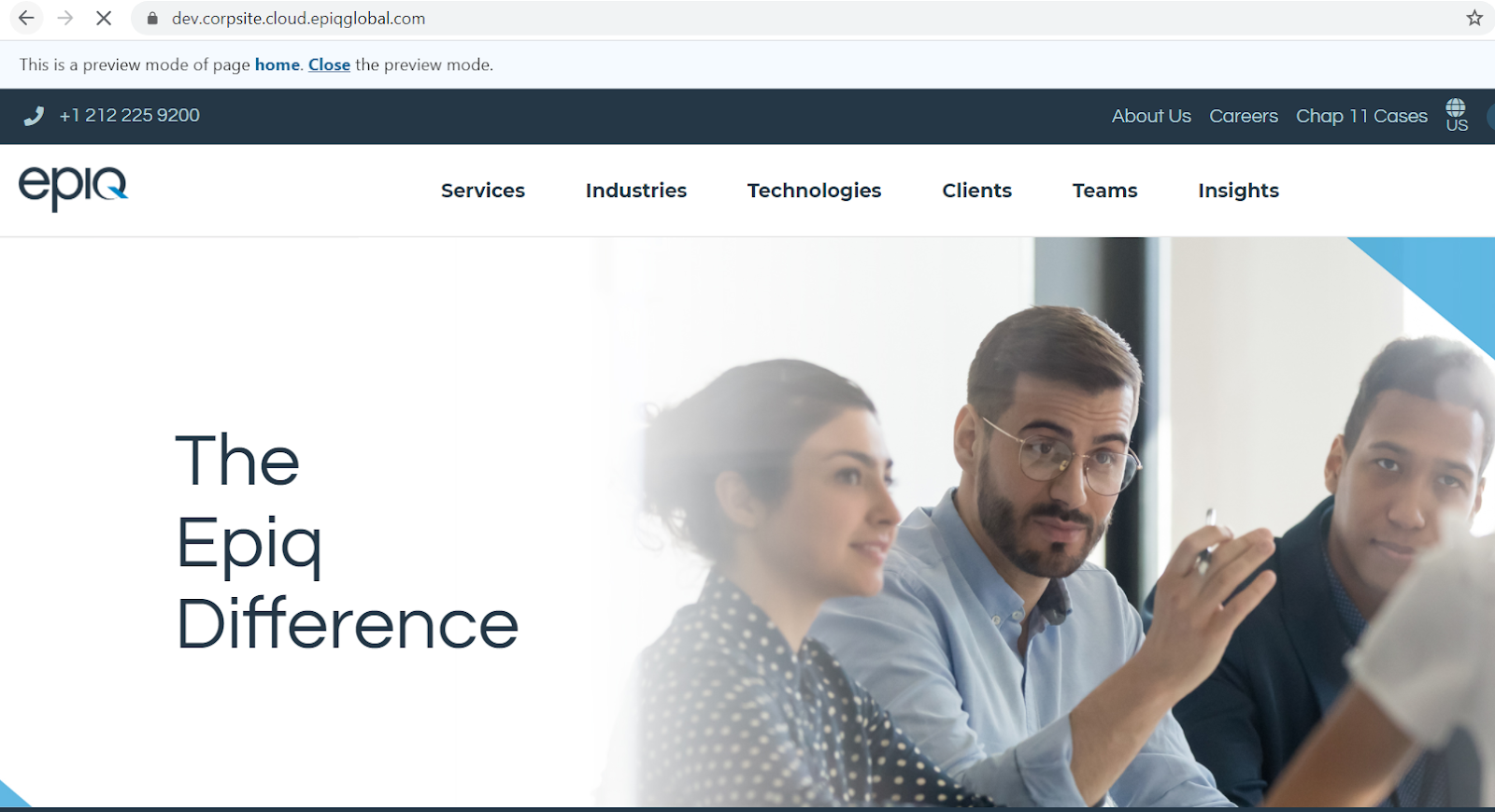 exemplifi epiq front page enterprise website