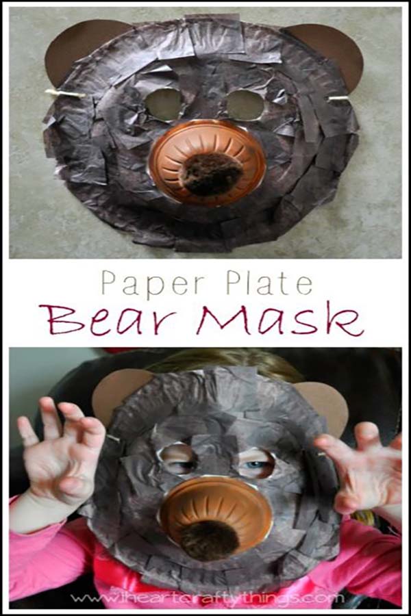 Bear masks made out of paper plate
