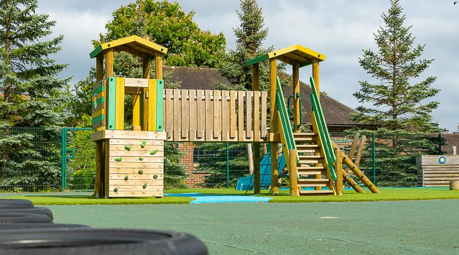 A photograph of the climbing frame at Hazelwood Nursery and Early Years