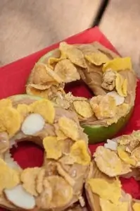 Peanut butter apple rings