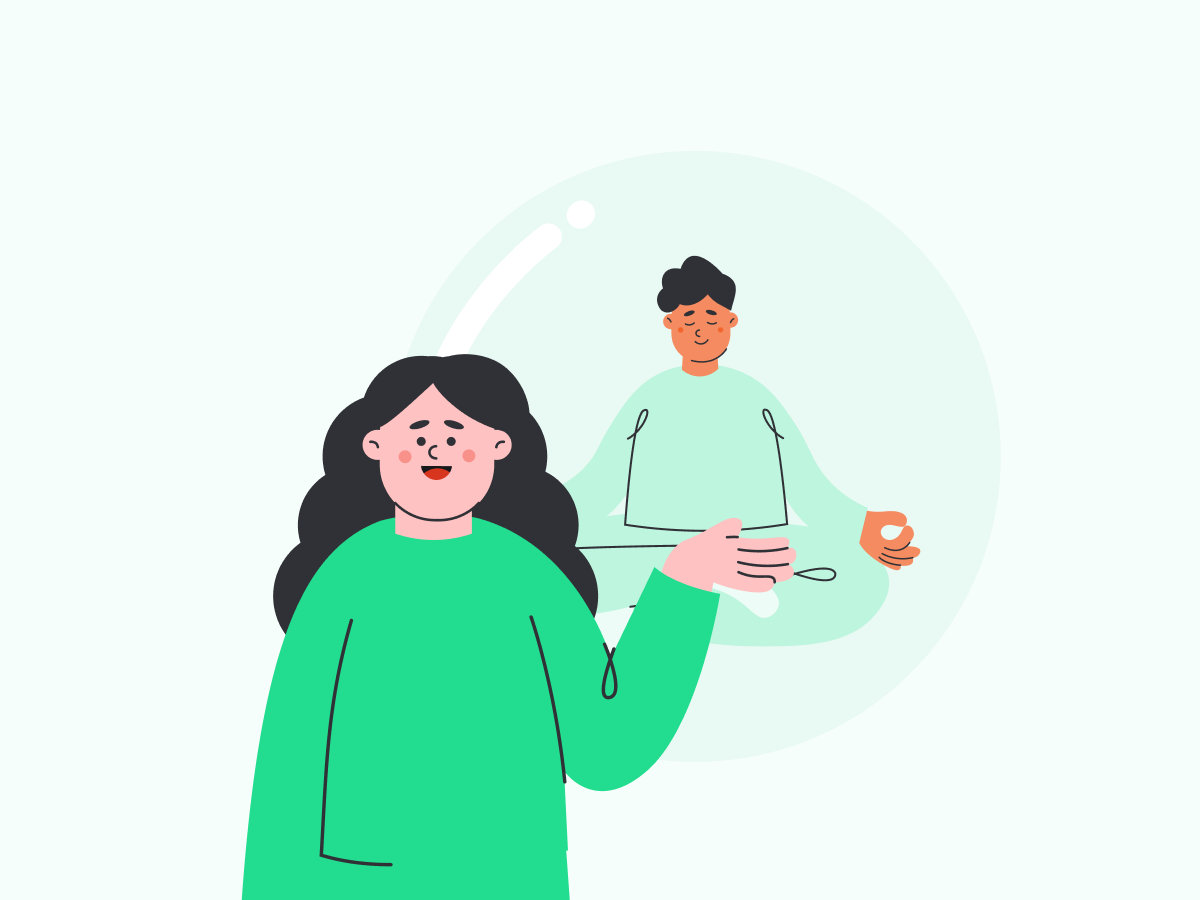illustration of adults meditating and taking care of mental well being