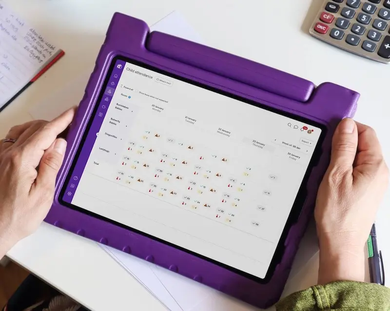 An image of Famly on an iPad