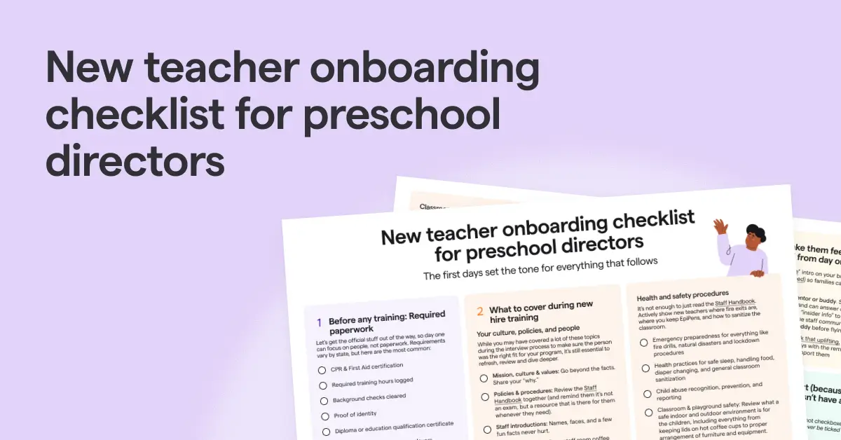 free early childhood onboarding checklist for new hires