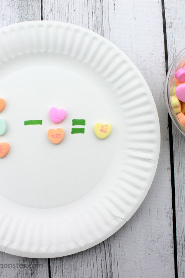 valentines day candy hearts math