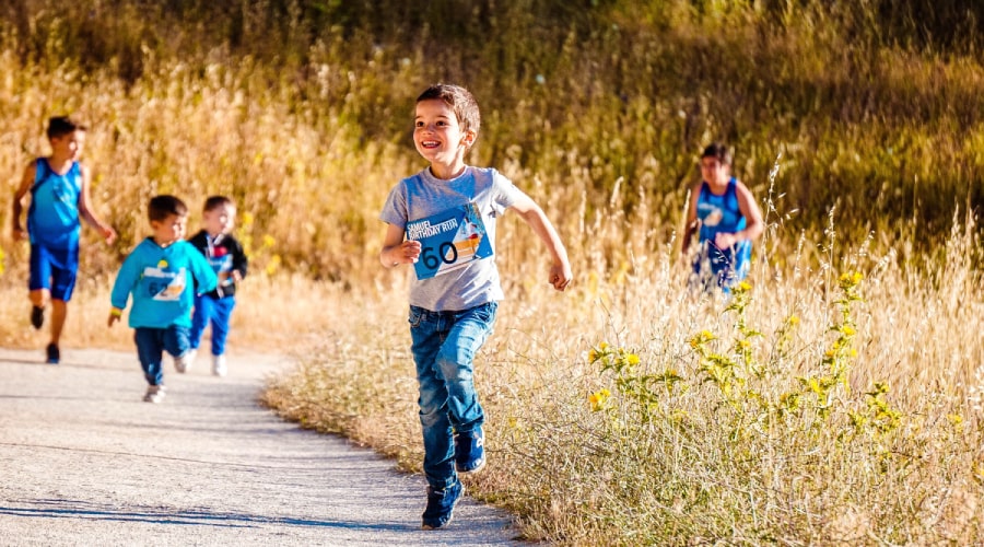 Boys running