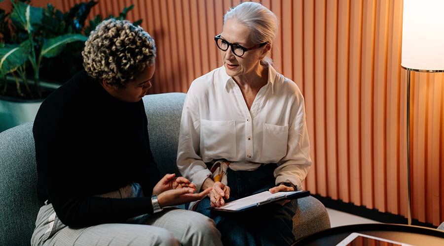 Early years staff discussing rotations