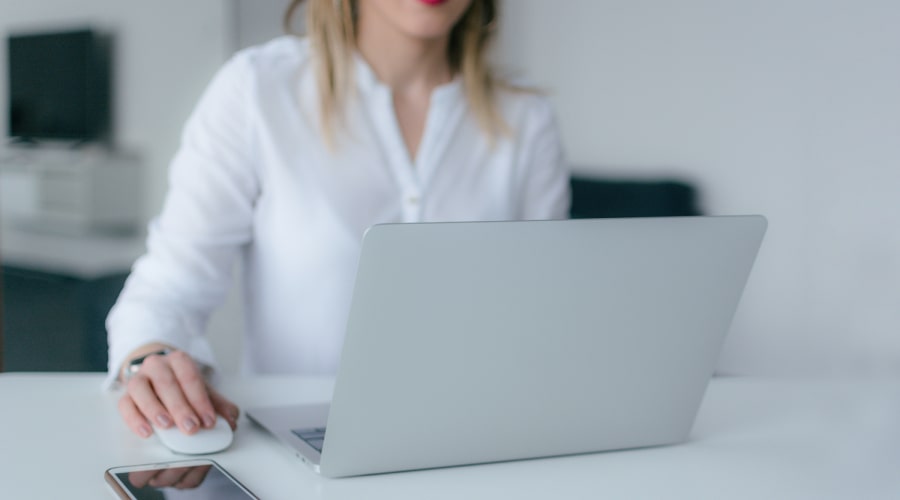 Woman using a laptop