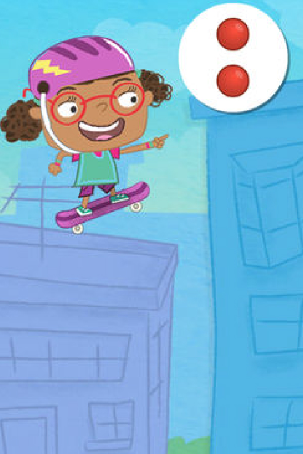 gracie skate pointing to two red circles