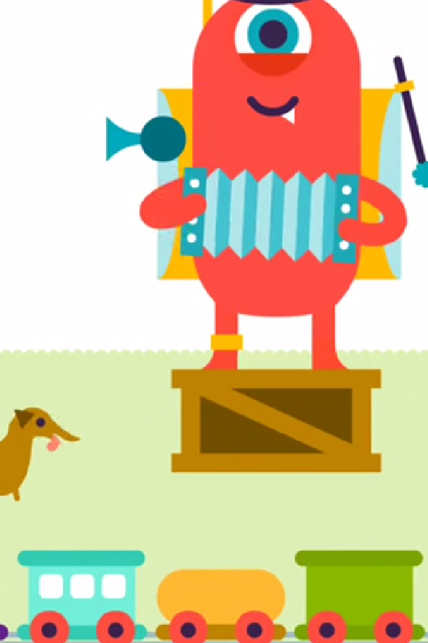 lumikids park character holding accordion