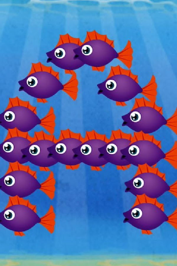 pink and red fish in fish school app