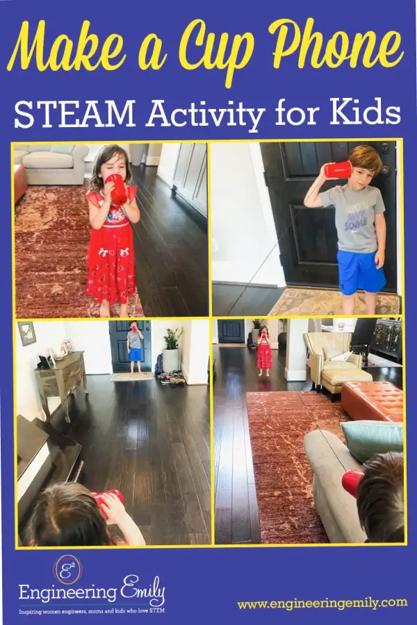 collage with make a cup phone STEAM activity for kids tet