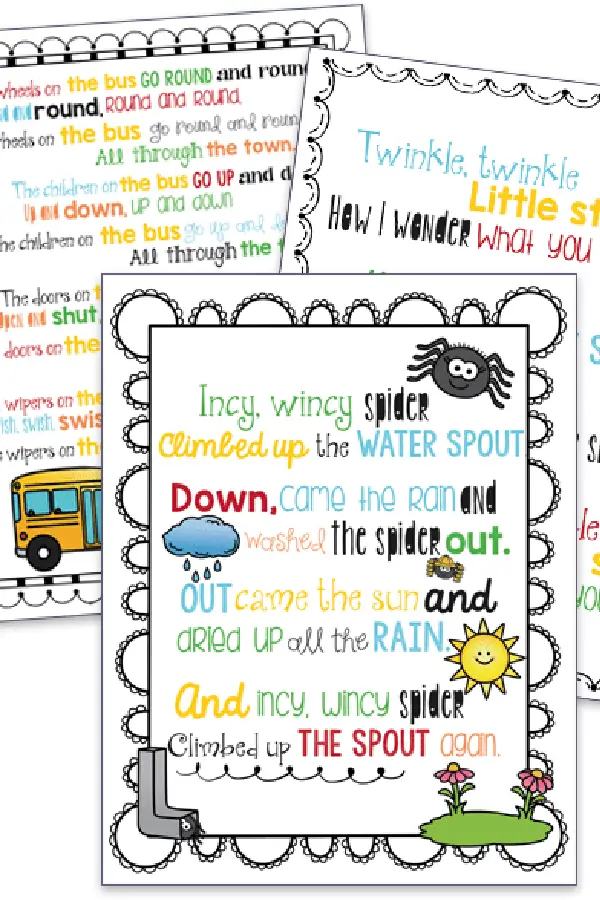 collage of nursery rhymes