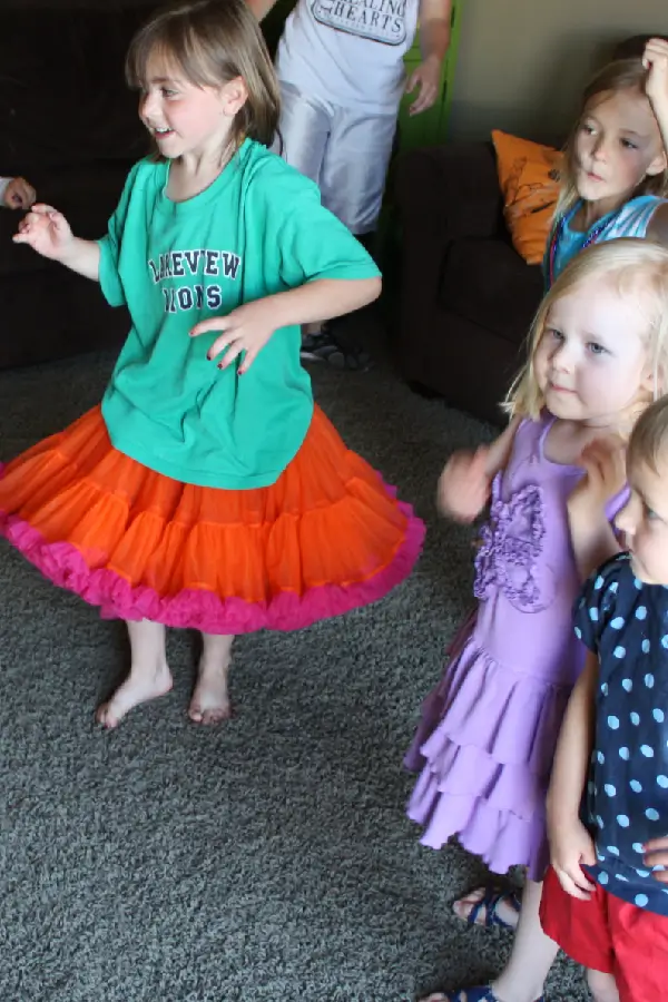 young girls dancing