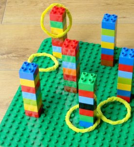 Lego bricks forming towers