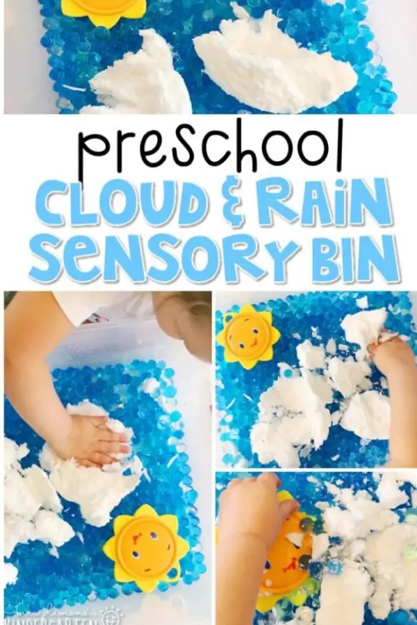 Kid playing with ivory soap and blue water beads