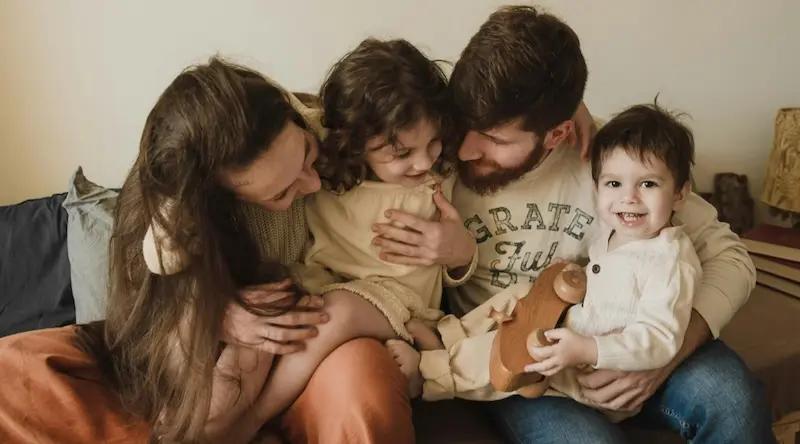 family with two preschool children