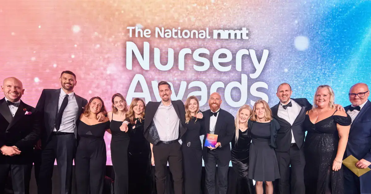 A photograph of the Famly team receiving the NMT award for Technology Product of the Year 2025