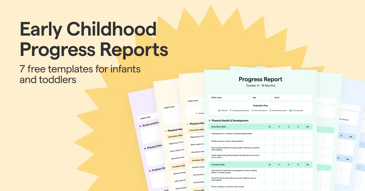 free early childhood progress report templates