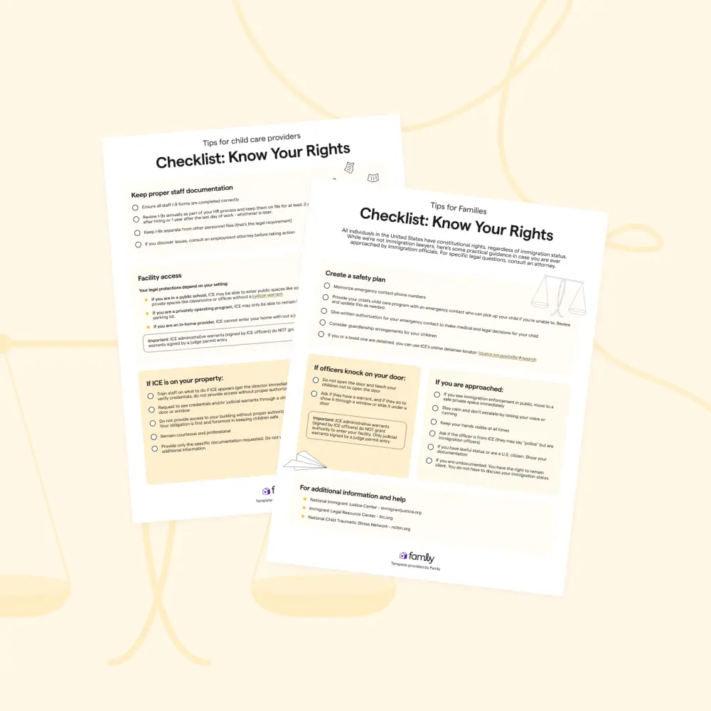 Checklist: Immigration Enforcement Safety for Childcare