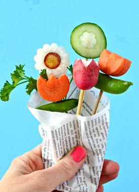 beans and vegetables in a bouquet