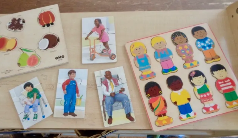 A selection of jigsaw puzzles to be used as part of inclusive resources in an Early Years setting
