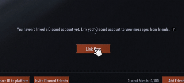 A GIF of Discord account linking seen in the game Arena Breakout by Tencent.