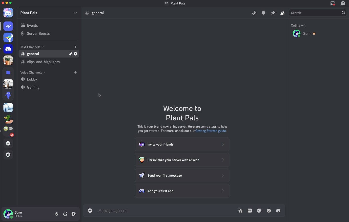 A demonstration of creating a new Discord channel.