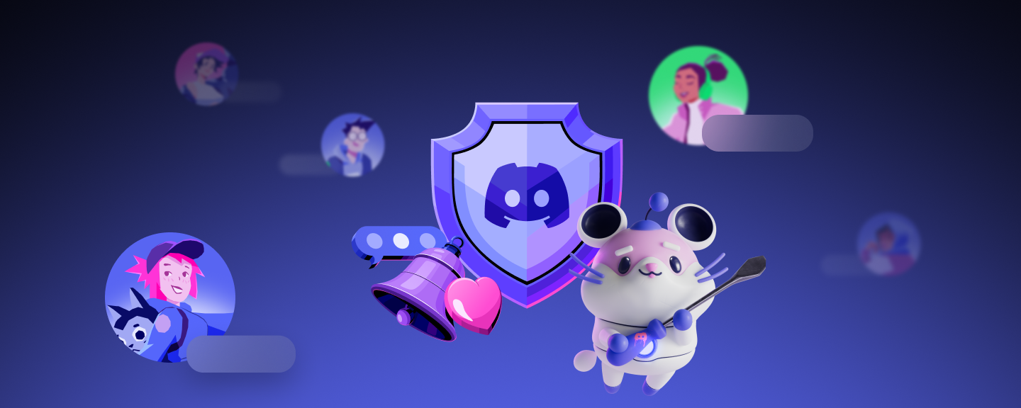 Nelly floating next to a shield with a Discord logo. 