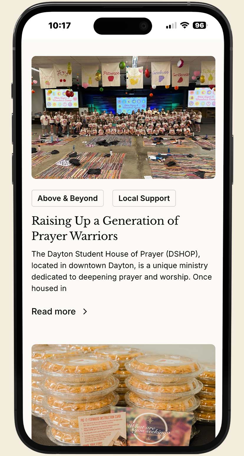 God-Sized Vision Fund website mobile screenshot highlighting accessible content and a streamlined user experience