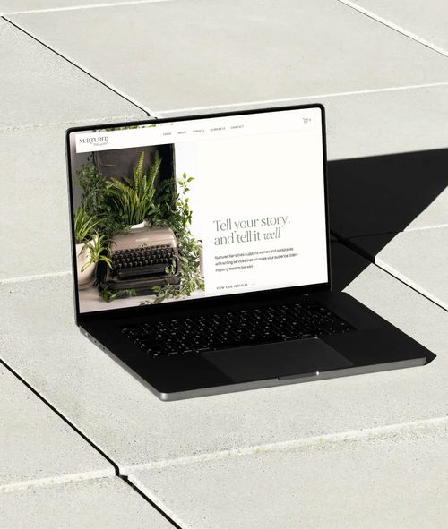 A mockup of the Nurtured Narratives website designed by Studio Madz