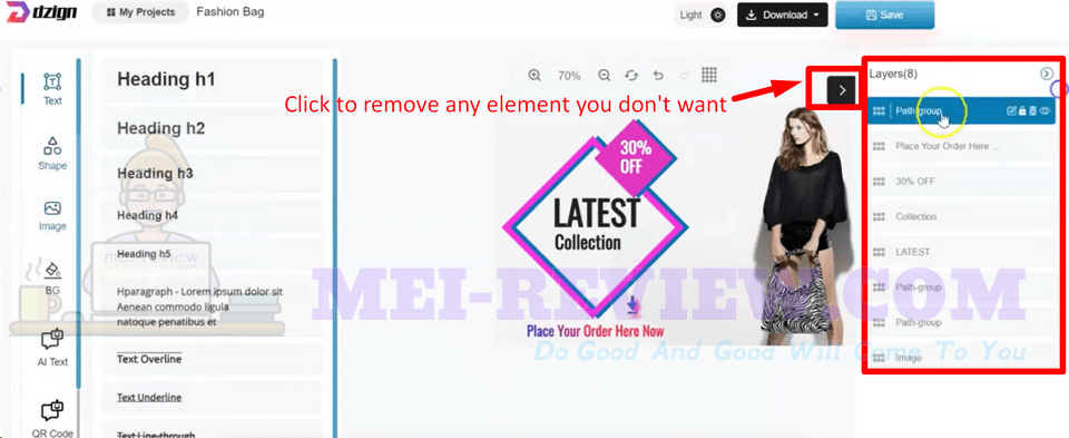 dzign-how-to-use-7-remove
