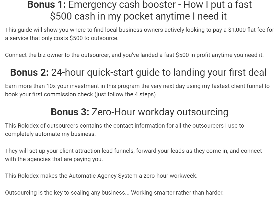 Automatic Agency System bonus