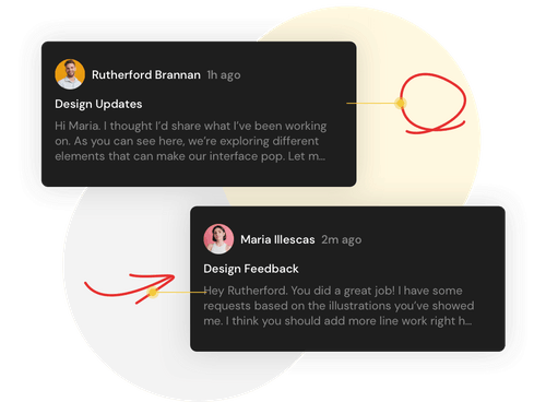 Graphic showing design feedback in Yac