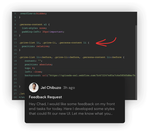 Graphic showing developer feedback in Yac