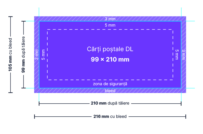 machetă pentru grafică cărți poștale DL