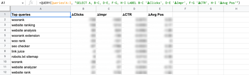 Google Sheets QUERY