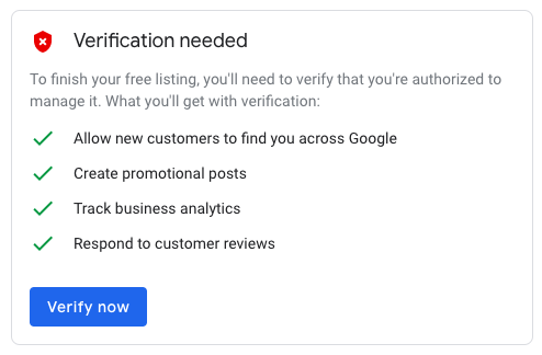 Google My Business verification