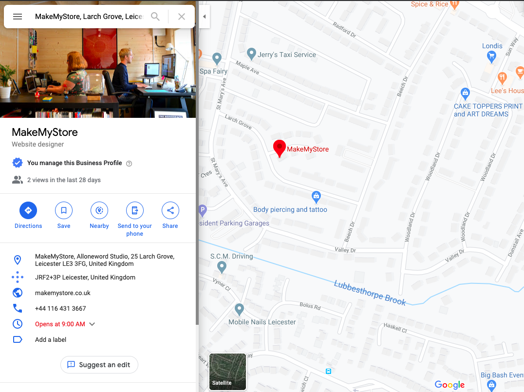 MakeMyStore in Google Maps