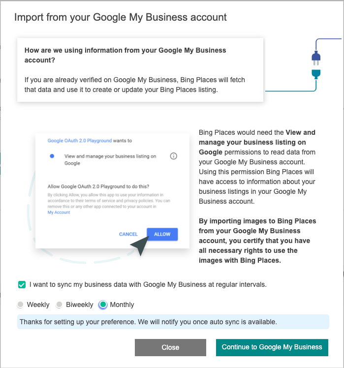 Sync Bing Places with Google My Business