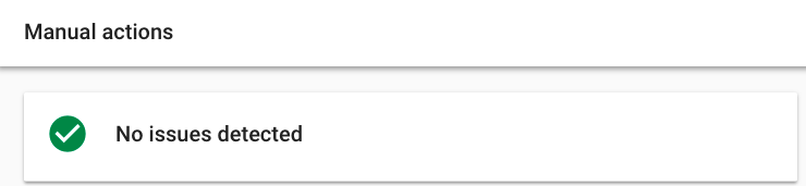 Search Console manual actions report