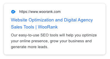 WooRank favicon in mobile SERP