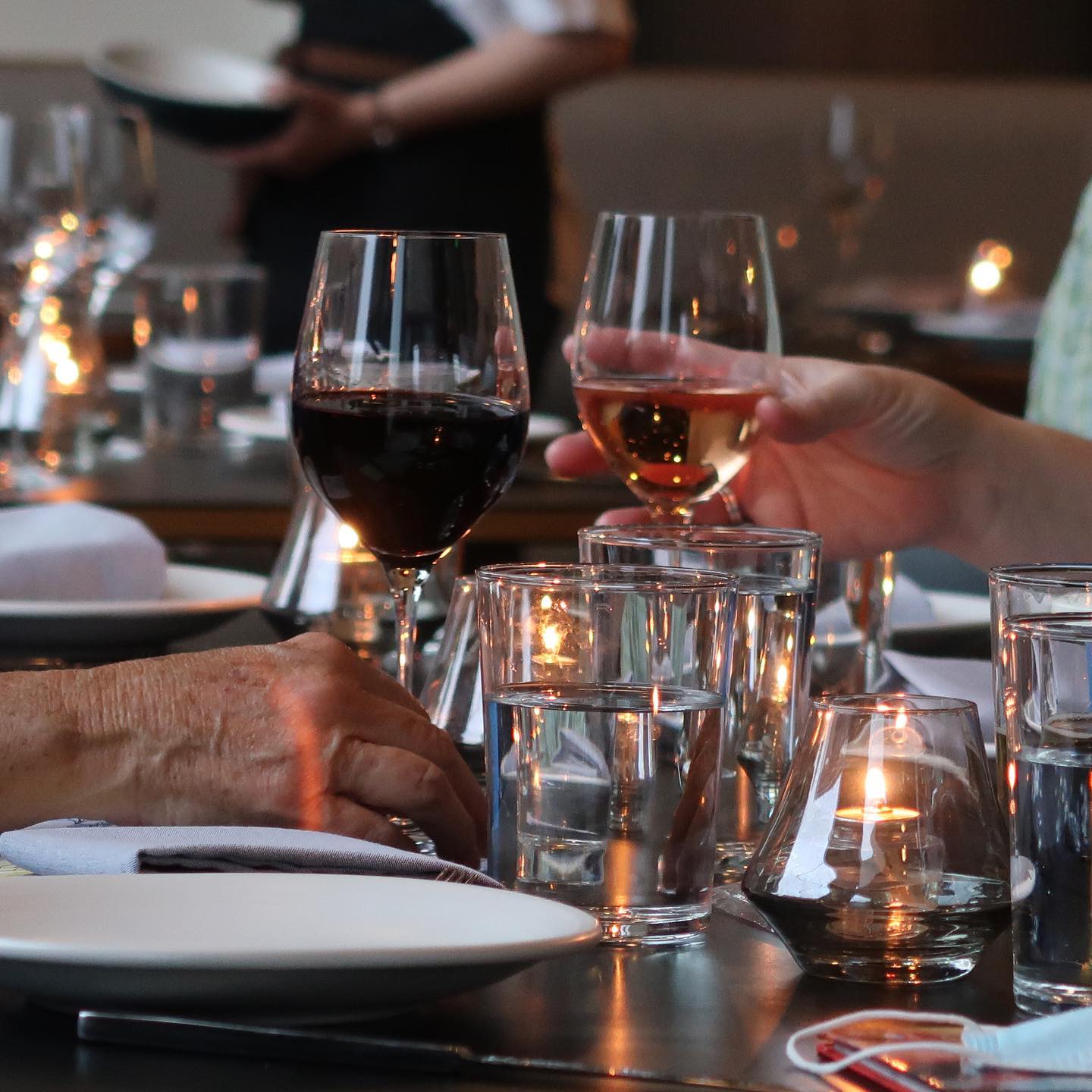 Celebrating with a wine toast